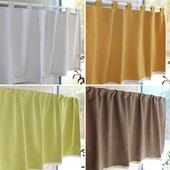 北欧风纯色半帘隔断帘子粘贴免打孔窗帘卧室门帘风水帘子试衣间帘