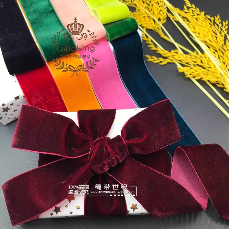 diy发饰蝴蝶结材料项链丝绒带