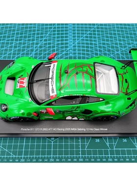 全新 Topspeed IMSA车模 1/18 2025 911 GT3 R #77 Sebring 第1名