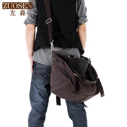 ZUOSEN正品 新款韩版男包包 男士帆布包单肩包斜挎包手提包休闲包