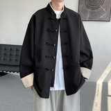 二五年新中式潮日系太极服立领布扣风中山装JK47P100，男装民族服装，电商B375