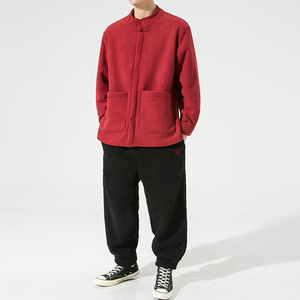 24年新中式厚打底加绒纯色汉服唐装潮毛绒棉衣 JK37 P100图片
