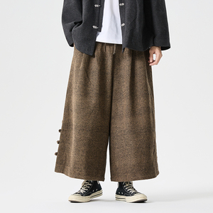 25加大码宽松日系毛呢厚风汉服唐装裙裤休闲裤 K207 P75图片