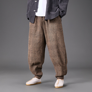 加大码宽松收口免绑腿毛呢厚僧侣和尚风休闲裤 K208 P75图片