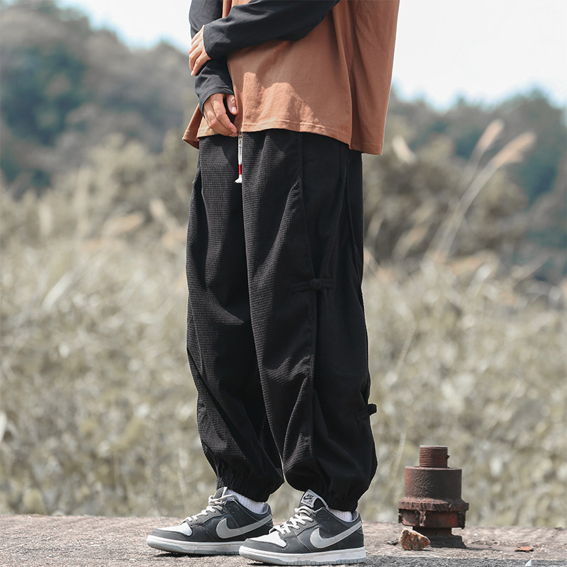 2025冬季大码立领宽松休闲日系纯色风厚休闲裤K135P55,男装休闲裤,电商B375