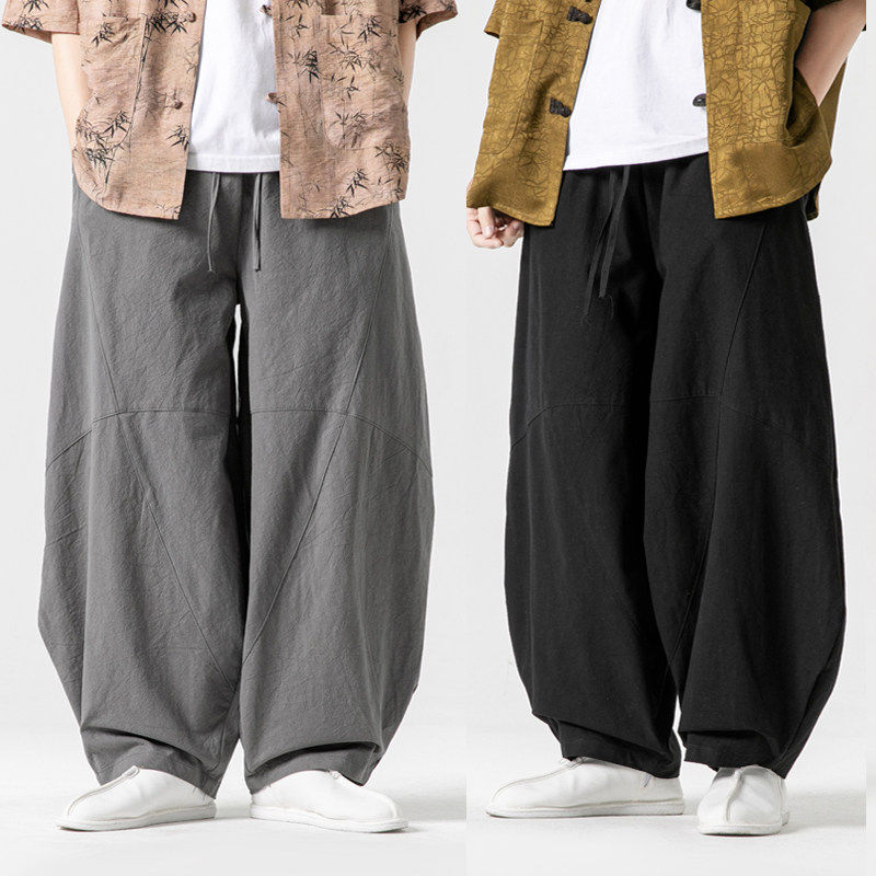 春夏季新中式太极汉服垮裤宽松泰风休闲裤 K174 F75图片