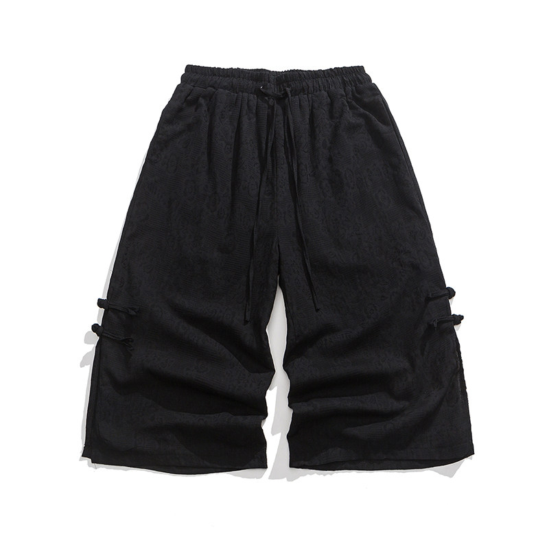 24年夏装棉麻汉服宽松加大码两件套布扣新中式休闲裤K179F75,男装民族服装,电商B375