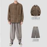 25冬季古风新中式唐装理论打底毛呢厚夹克风外套JK49P75，男装T恤，电商B375
