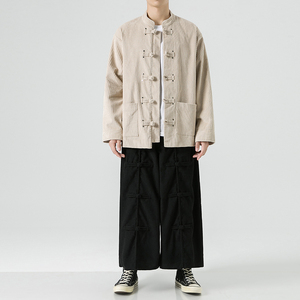 秋冬厚新中式唐装改良汉服立领布扣风夹克 JK46 F110图片