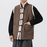 24冬季潮宽松加厚加棉新中式马甲日系纯色棉背心JK70P100，男装背心/马甲，电商B375