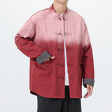 25年加大码立领做旧水洗汉服布扣复古风风夹克JK78P110，男装夹克，电商B375
