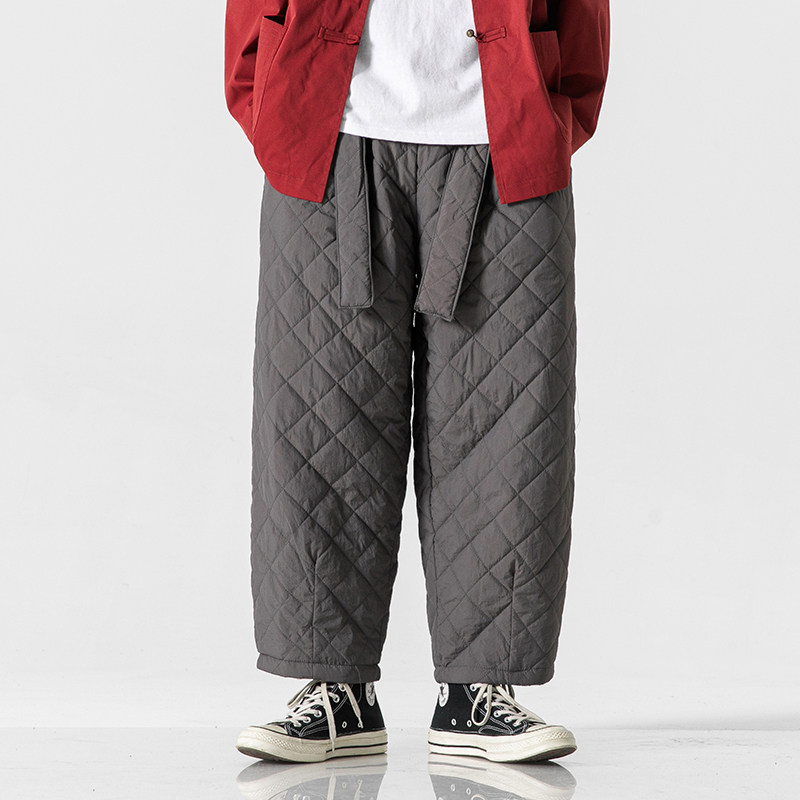 加厚风冬加棉新中式唐装日系棉棉裤（送腰带）K172P85，男装棉裤，电商B375