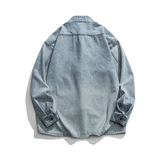 秋冬古风加大码宽松牛仔夹克加绒加厚风外套JK43-1P130，男装夹克，电商B375