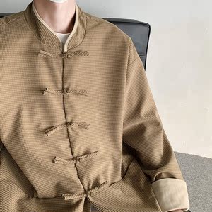 二五年新中式潮日系太极服立领布扣风中山装 JK47 P100图片