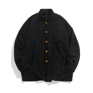 秋冬汉服唐装插袋复古条绒夹克风外套 有大码 JK61 P95图片