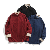 秋冬斜门襟藏袍立领铜扣民族风唐装风夹克外套JK62F105，男装民族服装，电商B375