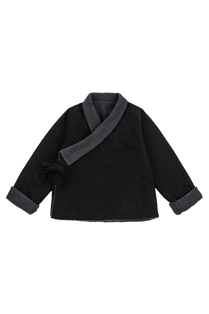 新中式古风加绒厚藏袍风平铺实物图汉服棉衣 JK85 P135图片