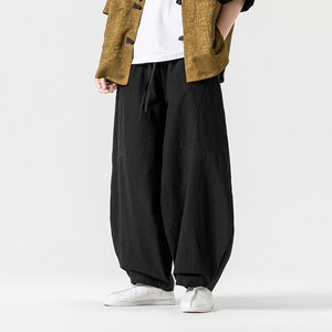 秋冬汉服棉麻纯色多色宽松灯笼裤风古风休闲裤 K174 P75图片