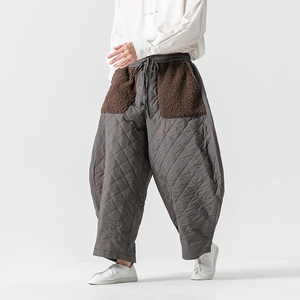 冬季宽松太极裤汉服唐装加棉加绒风休闲棉裤 K194 P85图片