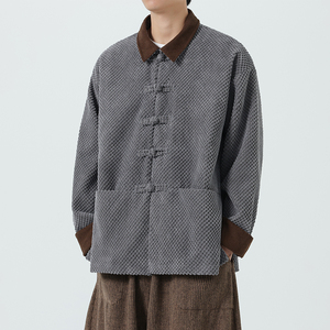 二四年太极服工装唐装复古布衣盘扣中式风夹克 JK67 P110图片