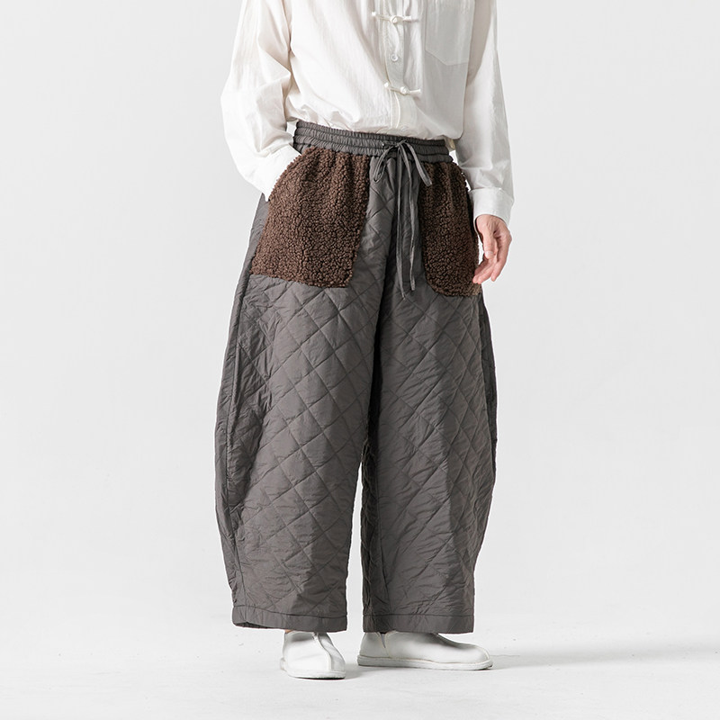 冬季宽松太极裤汉服唐装加棉加绒风休闲棉裤K194P85,男装棉裤,电商B375