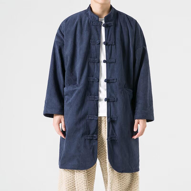 日系冬季加大码长款加绒加厚中式棉衣风棉服JK54P150,男装棉衣,电商B375
