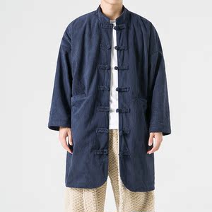 日系冬季加大码长款加绒加厚中式棉衣风棉服 JK54 P150图片
