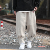 冬季古风中式宽松风羊羔毛加绒厚唐装搭配休闲裤K121P70，男装民族服装，电商B375