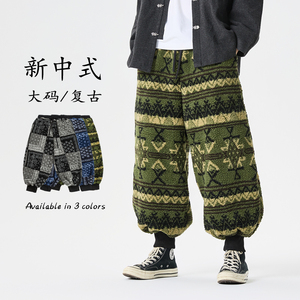 秋冬加绒加厚收口毛绒古风风加大码休闲裤 K212 P85图片