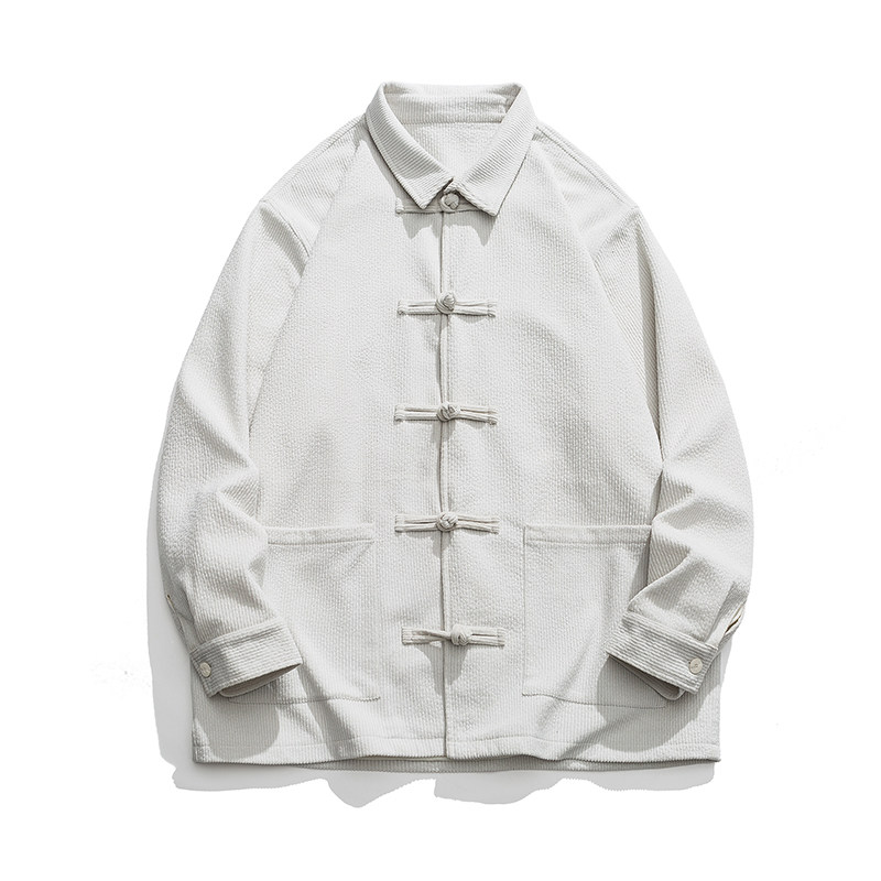 2025秋冬新款加厚衬衫翻领风平铺图汉服唐装外套JK48P105,男装衬衫,电商B375