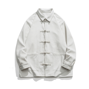 2025秋冬新款加厚衬衫翻领风平铺图汉服唐装外套 JK48 P105图片