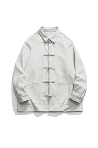 秋冬新款日系纯色加厚汉服改良中式厚工装夹克外套 JK48 P105图片