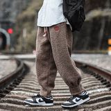 冬季古风中式宽松风羊羔毛加绒厚唐装搭配休闲裤K121P70，男装民族服装，电商B375