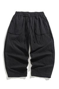 秋冬加绒加厚新中式棉裤纯色厚汉服搭配风棉裤 K193 P85图片