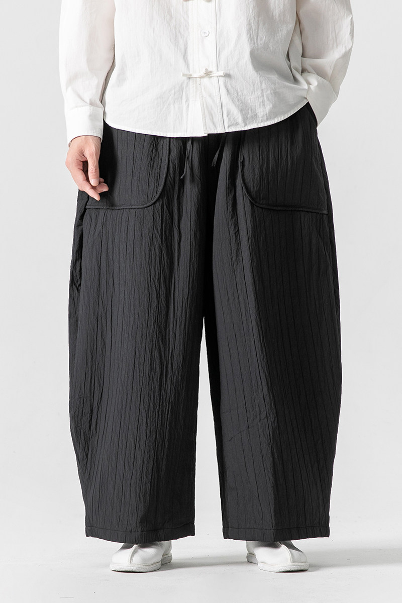 冬宽松加棉加绒宽松垮裤太极风休闲棉裤汉服唐装K193P85,男装棉裤,电商B375