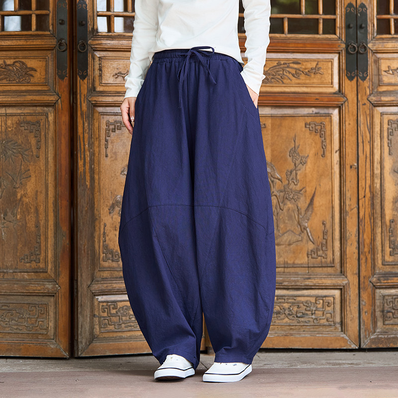 加大码宽松棉麻厚太极裤汉服唐装风纯色休闲裤K174P75,男装民族服装,电商B375