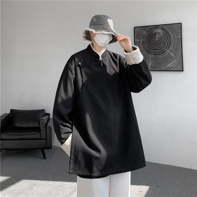 风春季宽松加大码复古立领汉服唐装藏袍夹克JK62P105,男装夹克,电商B375