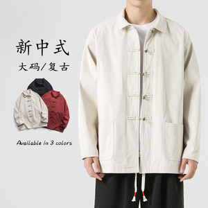 户外休闲港风布扣男装宽松风布衣夹克 JK45 F110图片