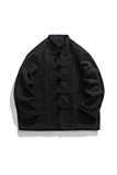 24年冬加绒日系毛呢布扣唐装汉服风外套棉衣JK50P135，男装棉衣，电商B375