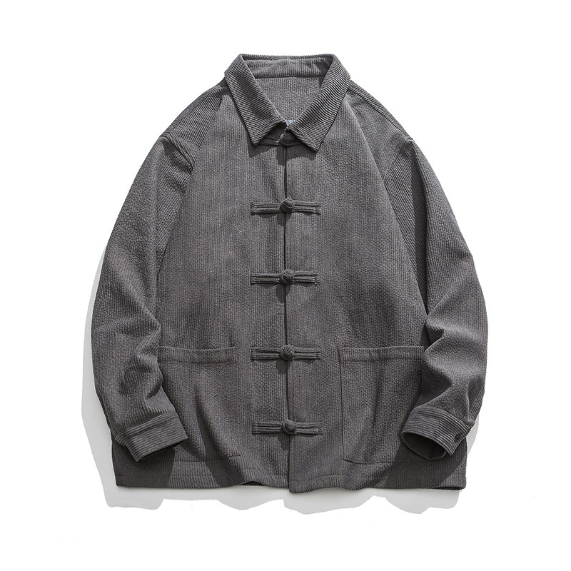 2025秋冬新款加厚衬衫翻领风平铺图汉服唐装外套 JK48 P105图片