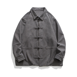 2025秋冬新款加厚衬衫翻领风平铺图汉服唐装外套 JK48 P105图片