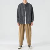 2025冬季新中式宽松唐装汉服打底厚毛呢风夹克JK49P75，男装T恤，电商B375