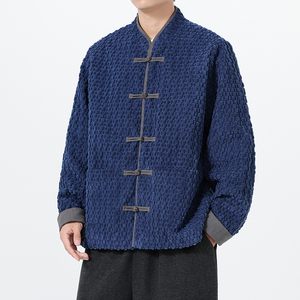 秋冬日系唐装民族风灯芯绒布扣夹克汉服风外套 JK81 P115图片