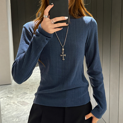 春季新款高领打底衫女春秋加绒修身内搭时尚简约高级感0113ud