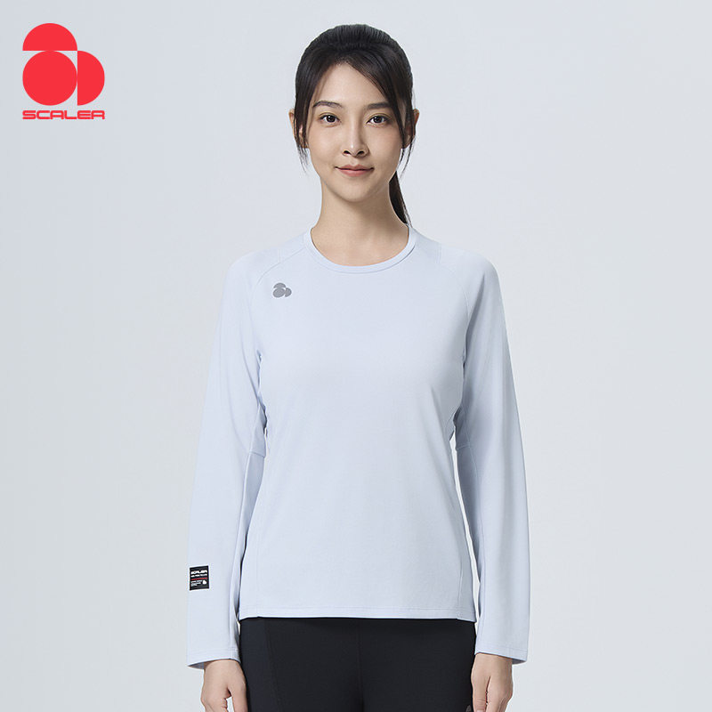 SCALER思凯乐户外秋冬男女款圆领长袖T恤吸湿速干跑步衫F4615406