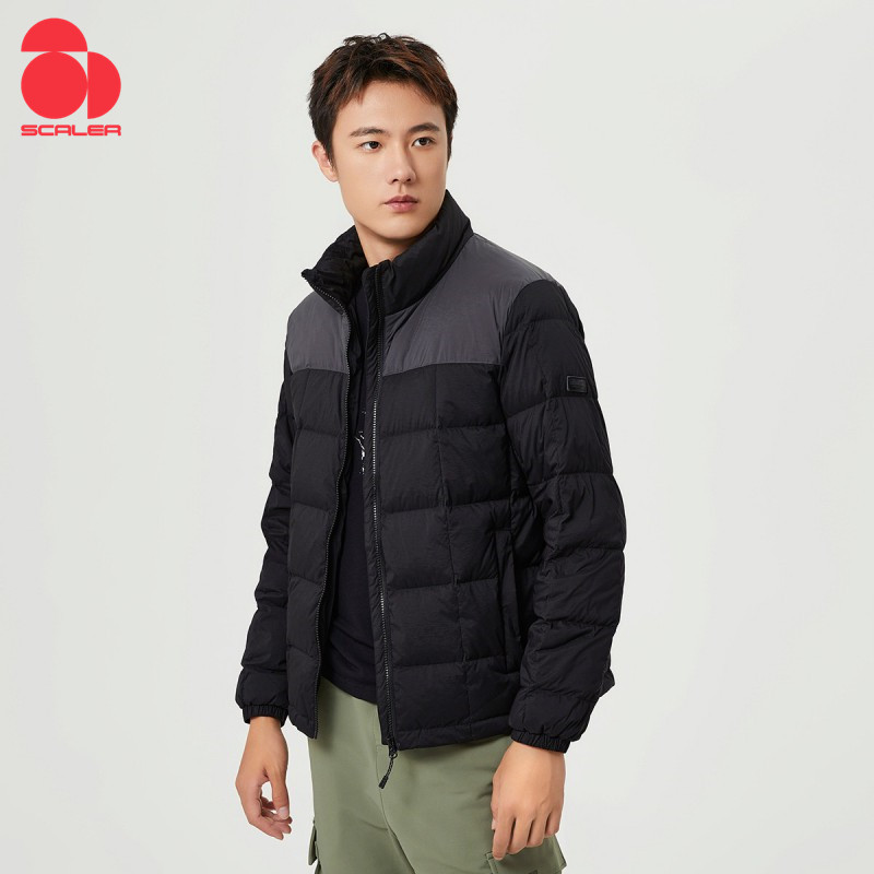 思凯乐新款男鹅绒拼色中厚羽绒服