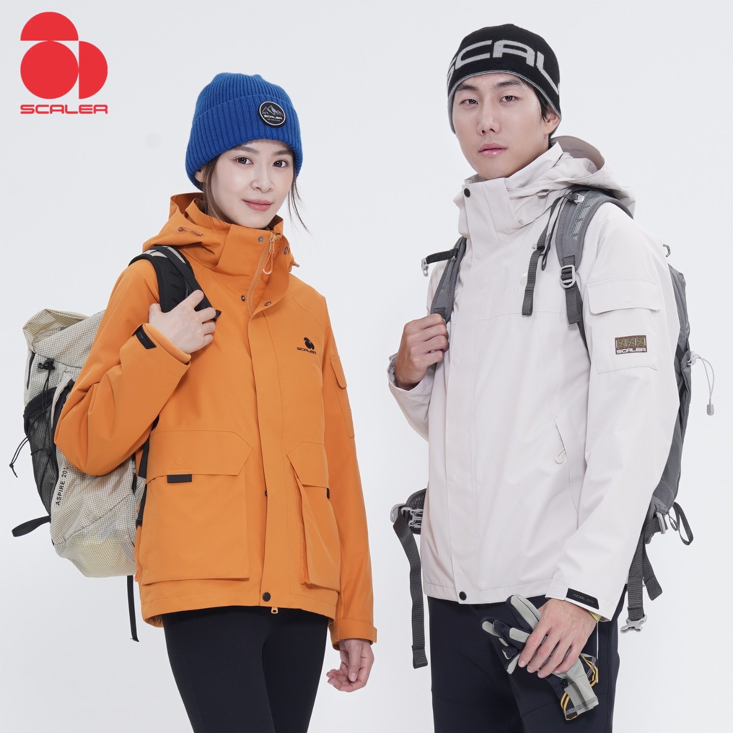 SCALER思凯乐户外2025秋冬男女两件套抓绒内胆冲锋衣防水保暖外套