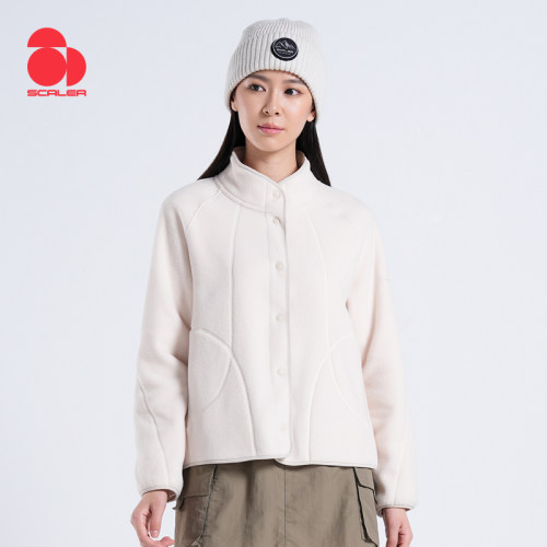 SCALER思凯乐户外2026秋冬抓绒衣女立领加厚保暖摇粒绒开衫外套