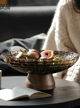 水果盘客厅茶几家用新年坚果零食盘轻奢高档干果盘精致高颜值沥水