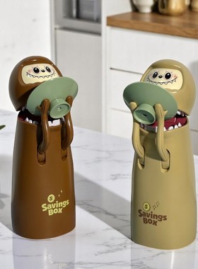 整蛊搞怪卡通打嗝硬币存钱罐摆件